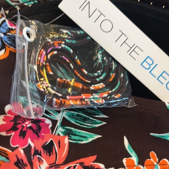 NWT Into the Bleu by Amerex Brown Floral Tankini Top Size 6 Strapless Swimsuit - Picture 8 of 8